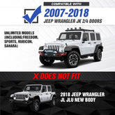 Full Width Front Bumper and Rear Bumper Compatible with 2007-2018 Jeep Wrangler JK JKU Unlimited (2/4 Doors)| Yzona